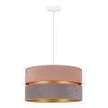 Duolla - Pendel DUO 1xE27/15W/230V diameter 40 cm beige og grå