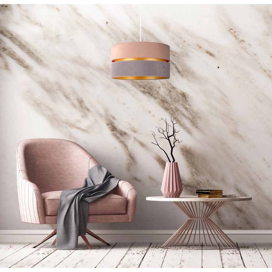 Duolla - Pendel DUO 1xE27/15W/230V diameter 40 cm beige og grå