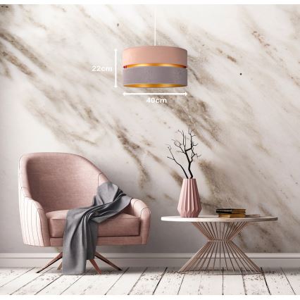 Duolla - Pendel DUO 1xE27/15W/230V diameter 40 cm beige og grå