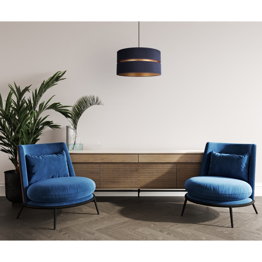 Duolla - Pendel DUO 1xE27/15W/230V diameter 40 cm blå/guldfarvet
