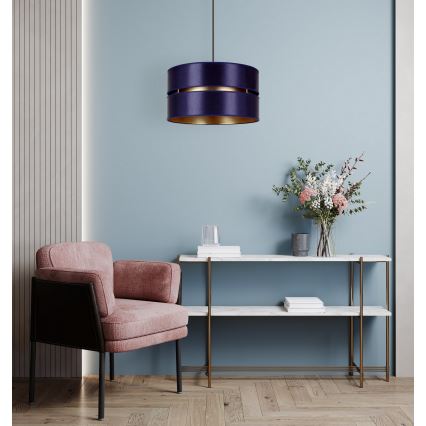 Duolla - Pendel DUO 1xE27/15W/230V diameter 40 cm blå/guldfarvet