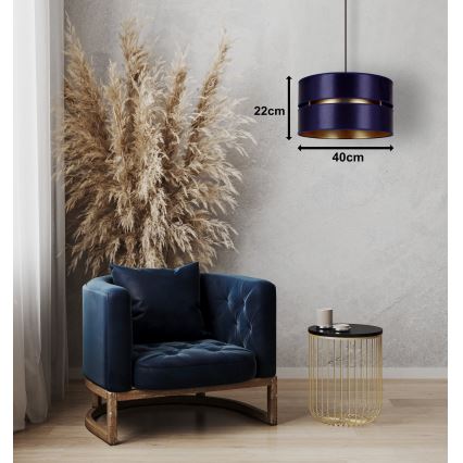 Duolla - Pendel DUO 1xE27/15W/230V diameter 40 cm blå/guldfarvet