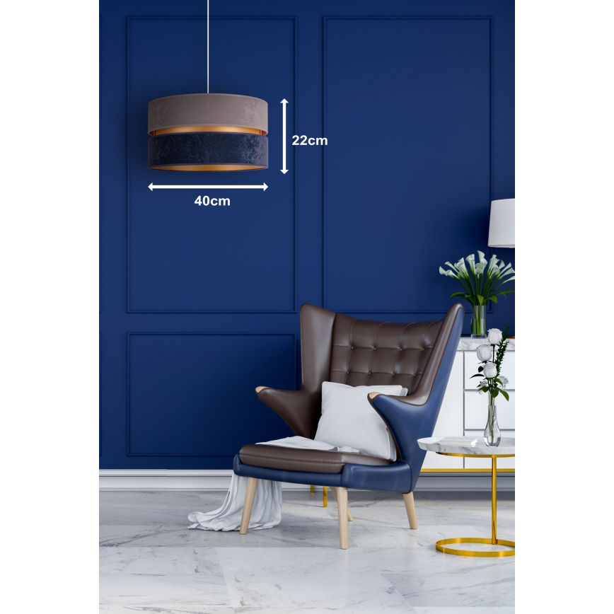 Duolla - Pendel DUO 1xE27/15W/230V diameter 40 cm blå