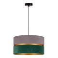Duolla - Pendel DUO 1xE27/15W/230V diameter 40 cm grå/grøn/guldfarvet