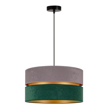 Duolla - Pendel DUO 1xE27/15W/230V diameter 40 cm grå/grøn/guldfarvet