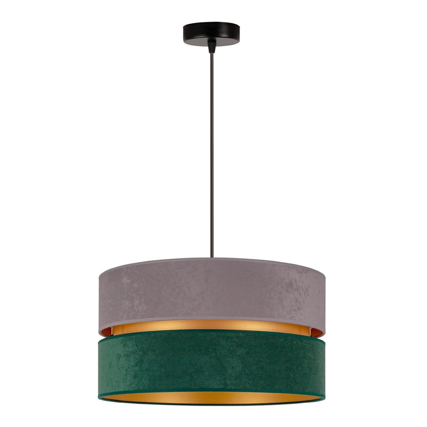 Duolla - Pendel DUO 1xE27/15W/230V diameter 40 cm grå/grøn/guldfarvet