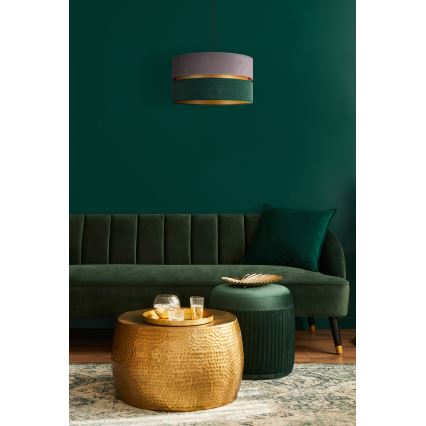Duolla - Pendel DUO 1xE27/15W/230V diameter 40 cm grå/grøn/guldfarvet