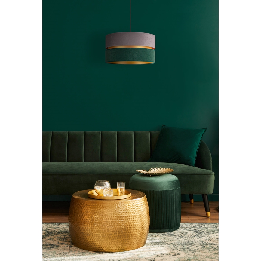 Duolla - Pendel DUO 1xE27/15W/230V diameter 40 cm grå/grøn/guldfarvet
