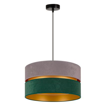 Duolla - Pendel DUO 1xE27/15W/230V diameter 40 cm grå/grøn/guldfarvet