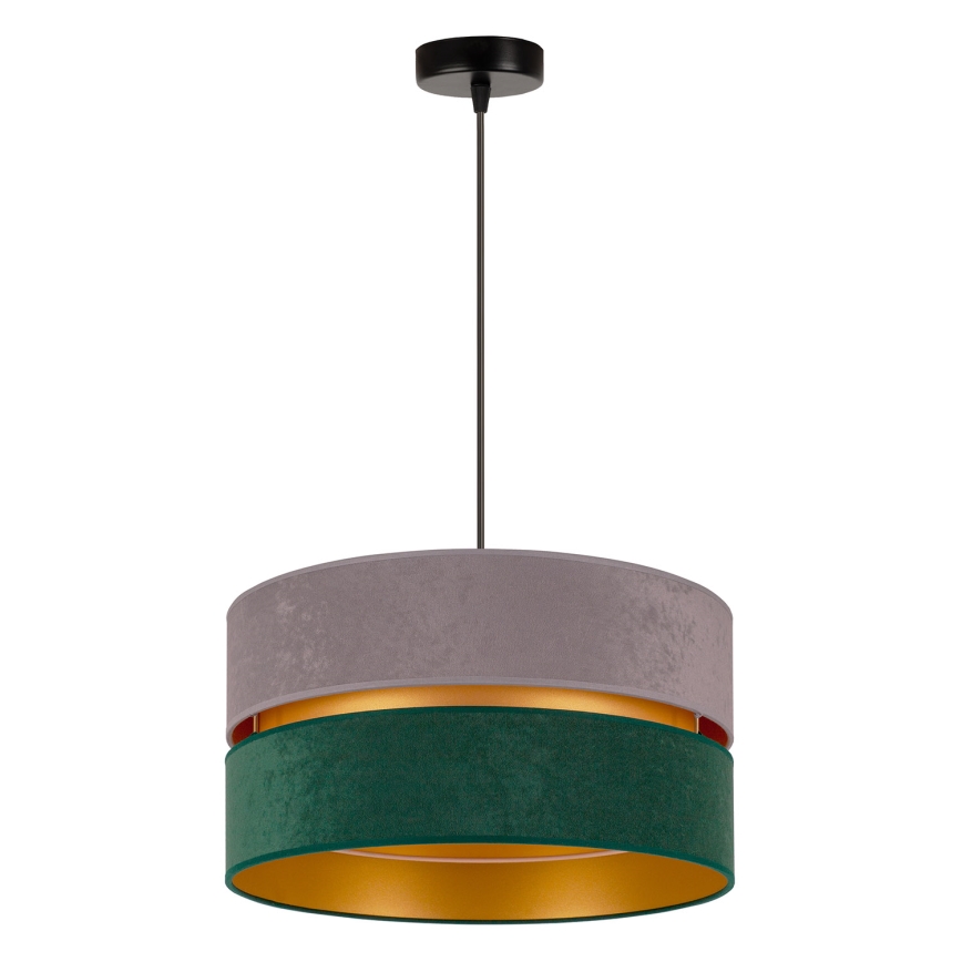 Duolla - Pendel DUO 1xE27/15W/230V diameter 40 cm grå/grøn/guldfarvet