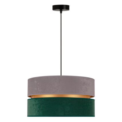 Duolla - Pendel DUO 1xE27/15W/230V diameter 40 cm grå/grøn/guldfarvet