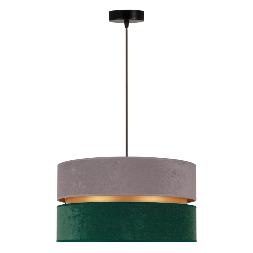 Duolla - Pendel DUO 1xE27/15W/230V diameter 40 cm grå/grøn/guldfarvet