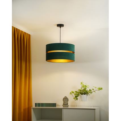 Duolla - Pendel DUO 1xE27/15W/230V diameter 40 cm grøn/guldfarvet