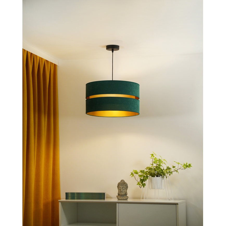 Duolla - Pendel DUO 1xE27/15W/230V diameter 40 cm grøn/guldfarvet