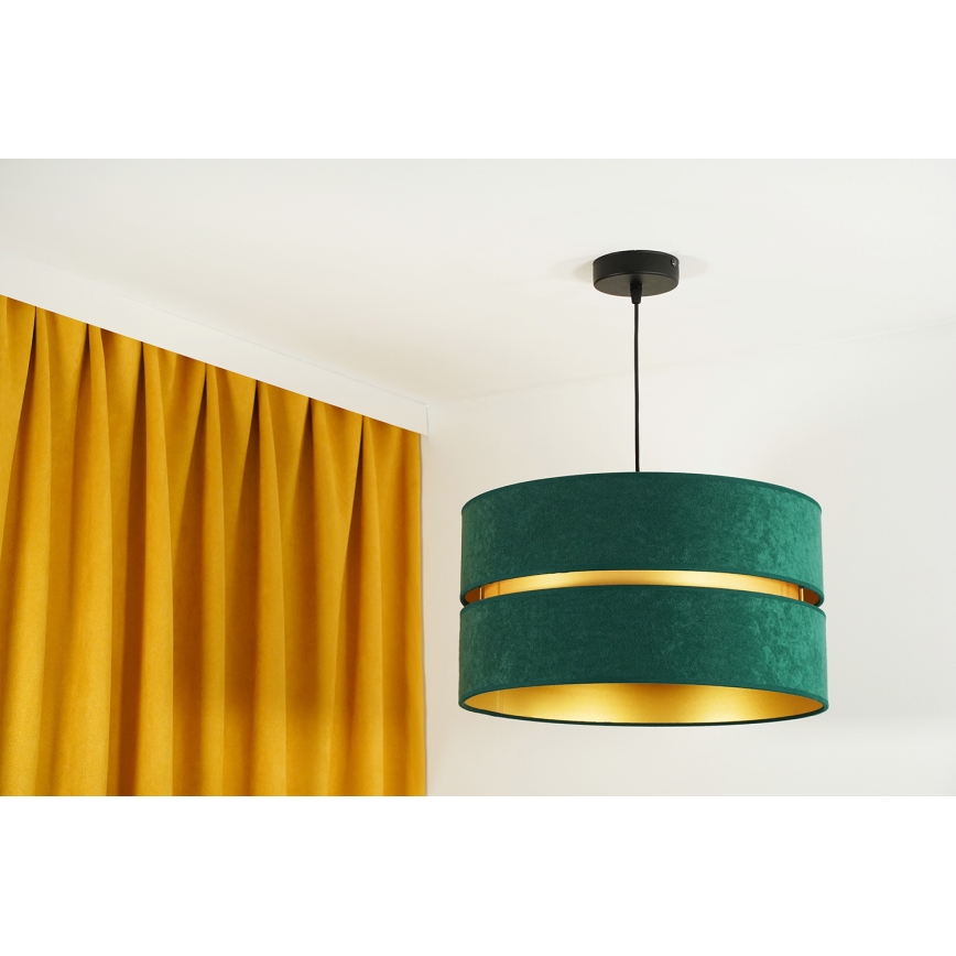 Duolla - Pendel DUO 1xE27/15W/230V diameter 40 cm grøn/guldfarvet
