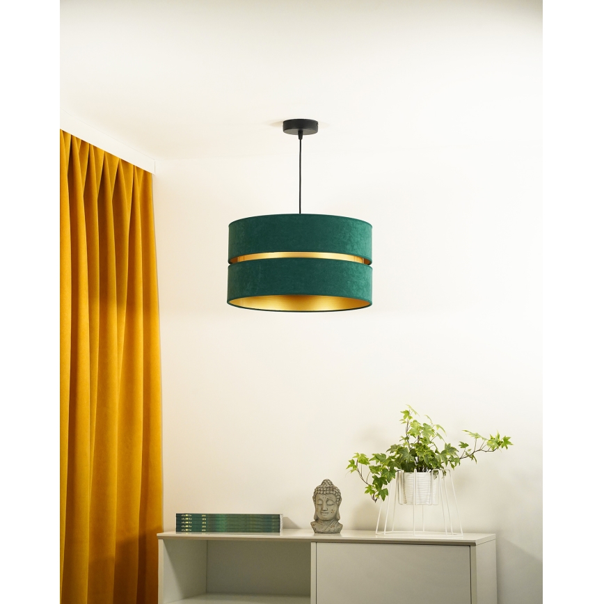 Duolla - Pendel DUO 1xE27/15W/230V diameter 40 cm grøn/guldfarvet
