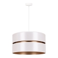 Duolla - Pendel DUO 1xE27/15W/230V diameter 40 cm hvid/guldfarvet