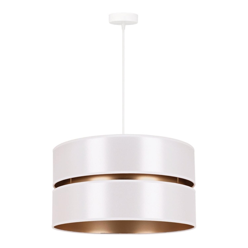 Duolla - Pendel DUO 1xE27/15W/230V diameter 40 cm hvid/guldfarvet