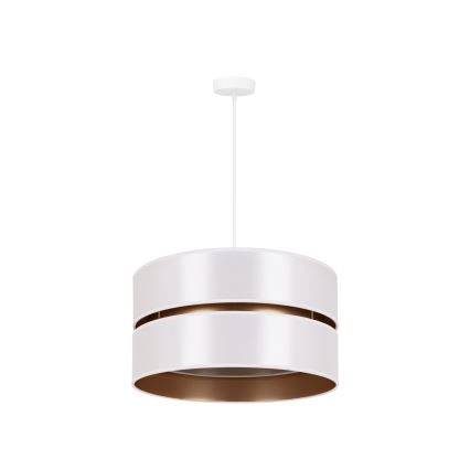 Duolla - Pendel DUO 1xE27/15W/230V diameter 40 cm hvid/guldfarvet