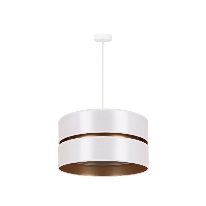 Duolla - Pendel DUO 1xE27/15W/230V diameter 40 cm hvid/guldfarvet