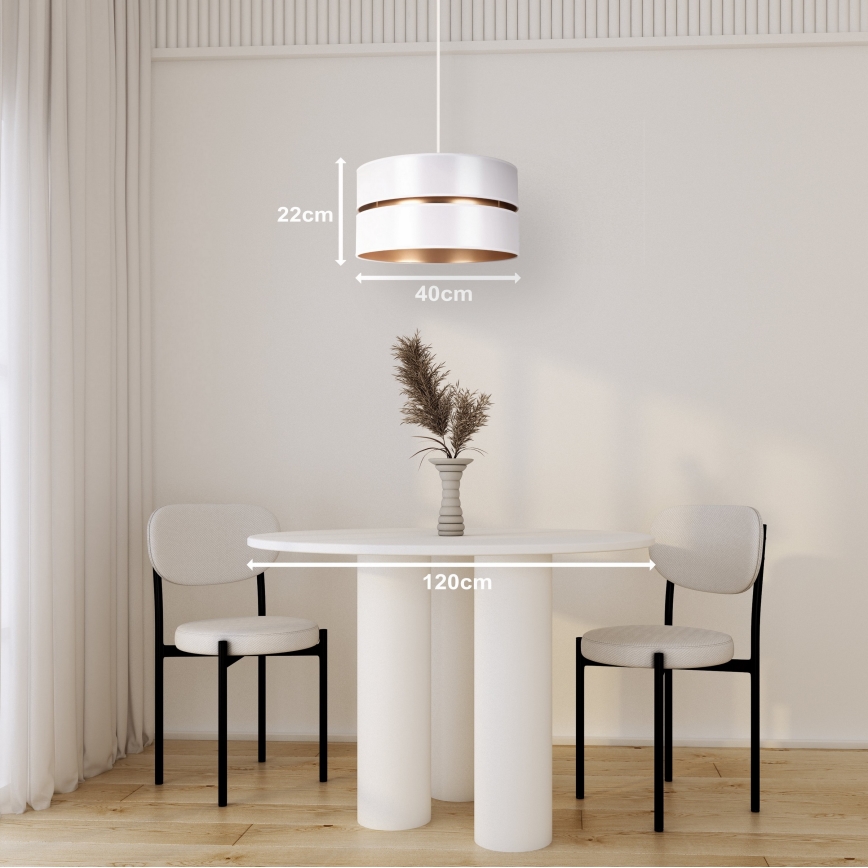 Duolla - Pendel DUO 1xE27/15W/230V diameter 40 cm hvid/guldfarvet