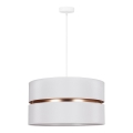 Duolla - Pendel DUO 1xE27/15W/230V diameter 40 cm hvid/guldfarvet