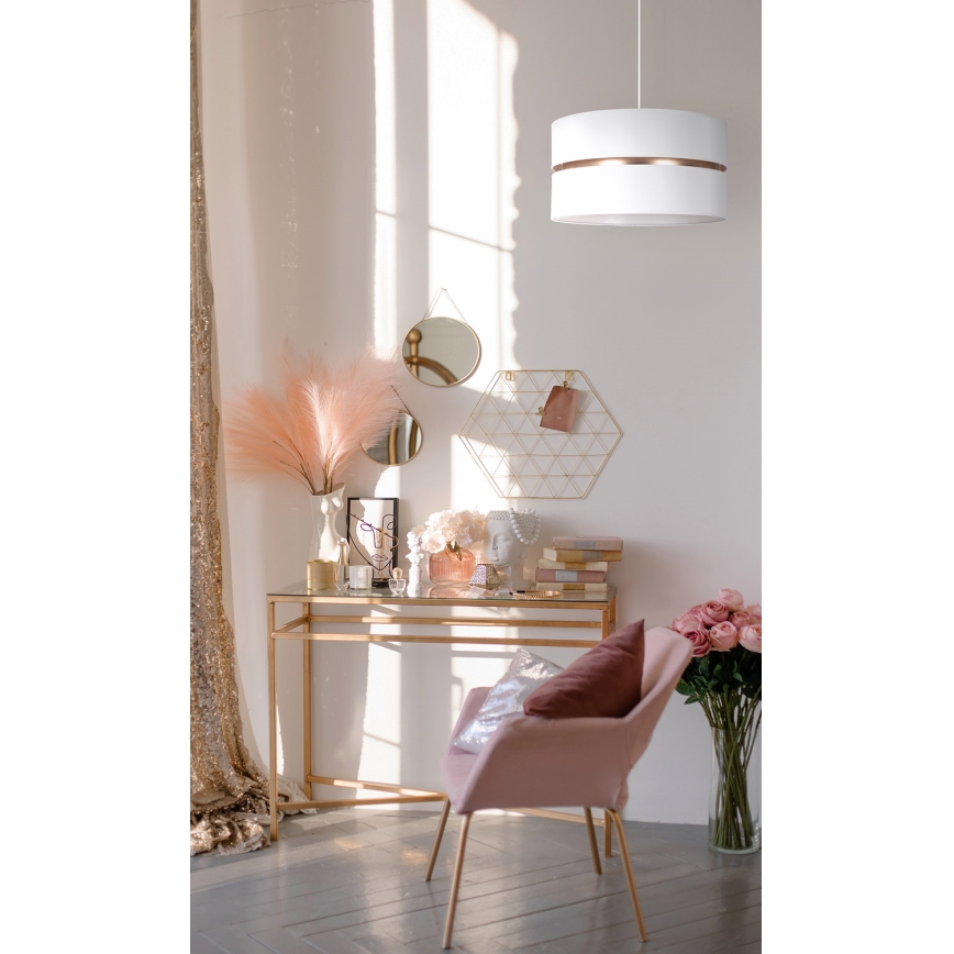 Duolla - Pendel DUO 1xE27/15W/230V diameter 40 cm hvid/guldfarvet