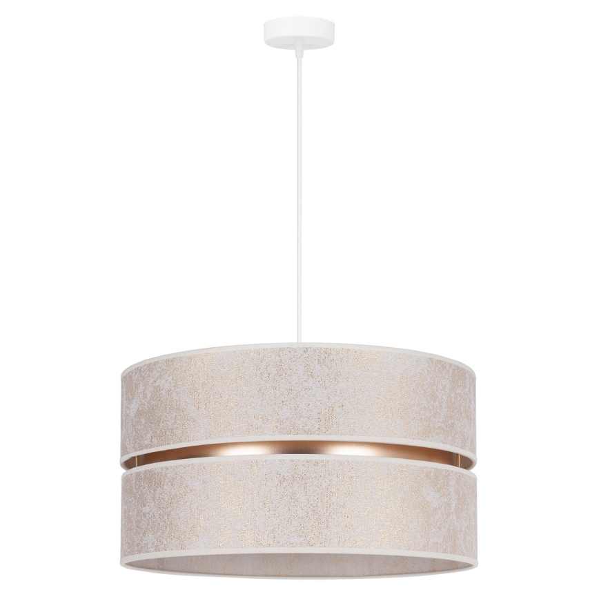 Duolla - Pendel DUO 1xE27/15W/230V diameter 40 cm hvid/guldfarvet