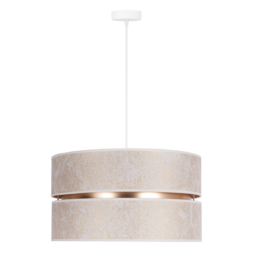 Duolla - Pendel DUO 1xE27/15W/230V diameter 40 cm hvid/guldfarvet