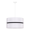 Duolla - Pendel DUO 1xE27/15W/230V diameter 40 cm hvid/sort
