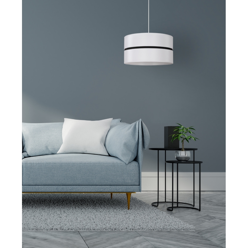 Duolla - Pendel DUO 1xE27/15W/230V diameter 40 cm hvid/sort