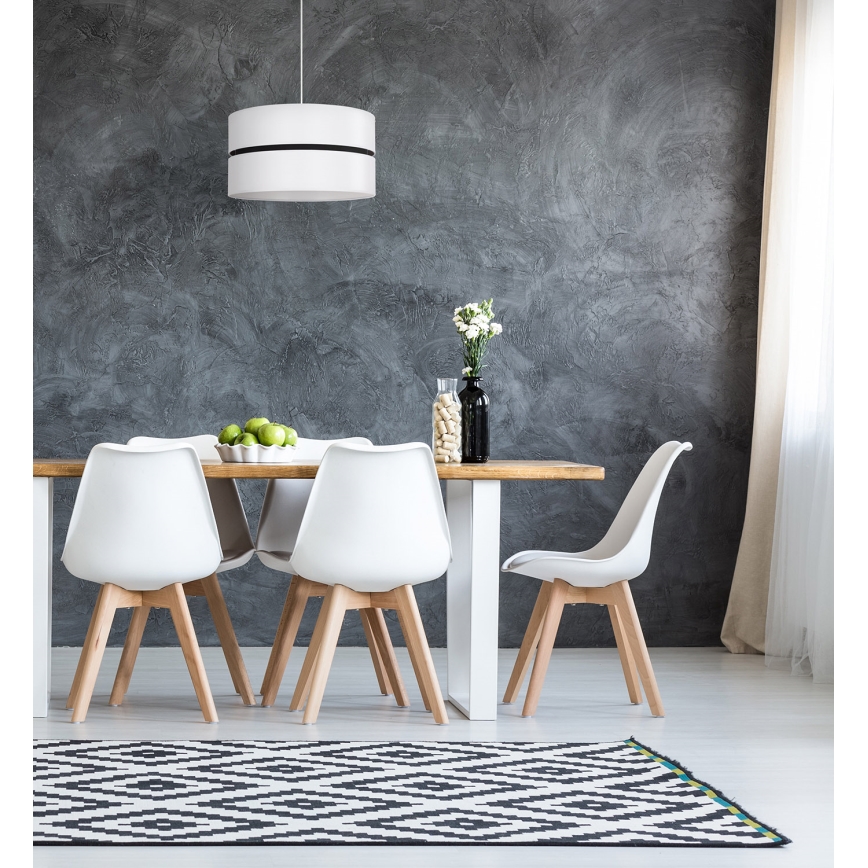 Duolla - Pendel DUO 1xE27/15W/230V diameter 40 cm hvid/sort