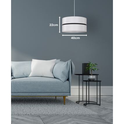 Duolla - Pendel DUO 1xE27/15W/230V diameter 40 cm hvid/sort
