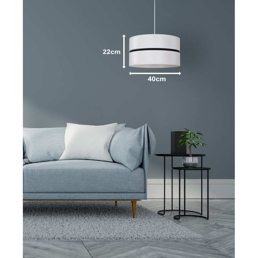 Duolla - Pendel DUO 1xE27/15W/230V diameter 40 cm hvid/sort