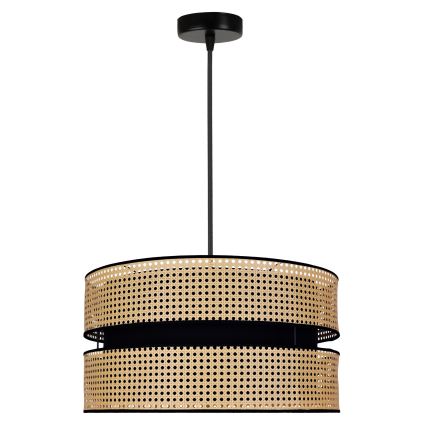 Duolla - Pendel DUO 1xE27/15W/230V diameter 40 cm Rattan/sort