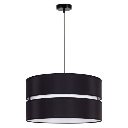 Duolla - Pendel DUO 1xE27/15W/230V diameter 40 cm sort/hvid