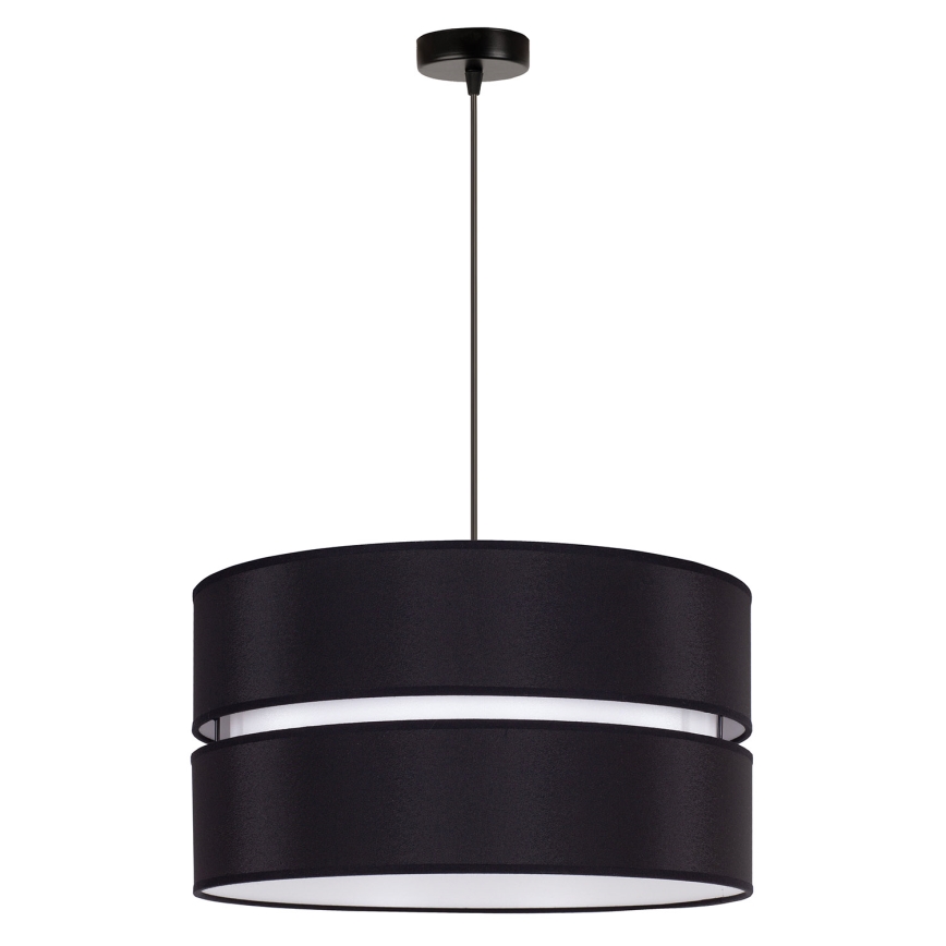 Duolla - Pendel DUO 1xE27/15W/230V diameter 40 cm sort/hvid