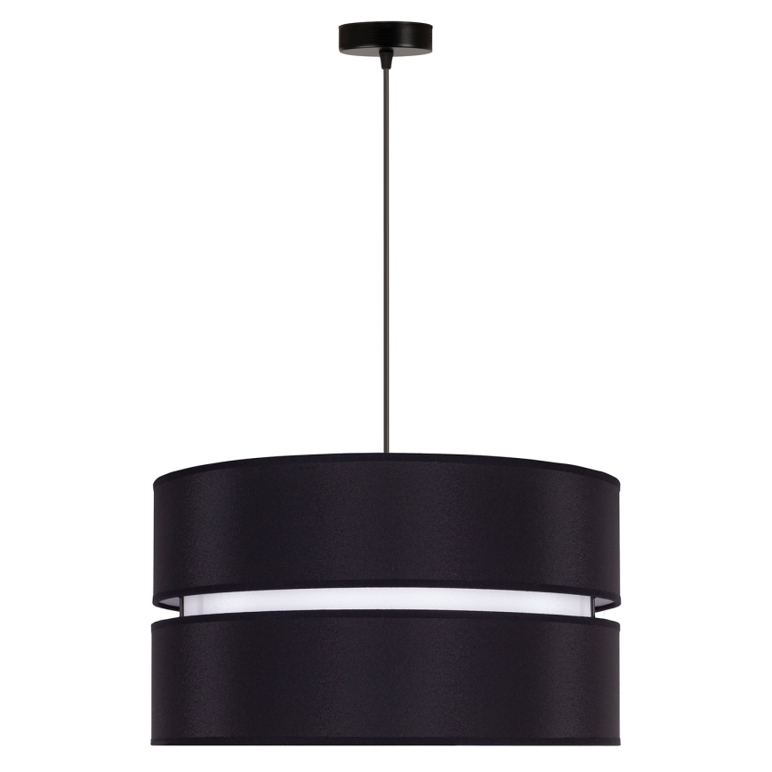 Duolla - Pendel DUO 1xE27/15W/230V diameter 40 cm sort/hvid