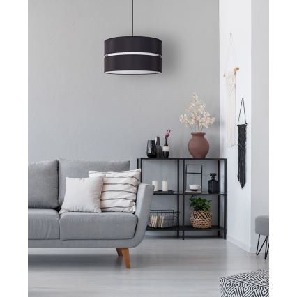 Duolla - Pendel DUO 1xE27/15W/230V diameter 40 cm sort/hvid