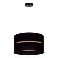 Duolla - Pendel DUO 1xE27/15W/230V diameter 40 cm sort/Rattan