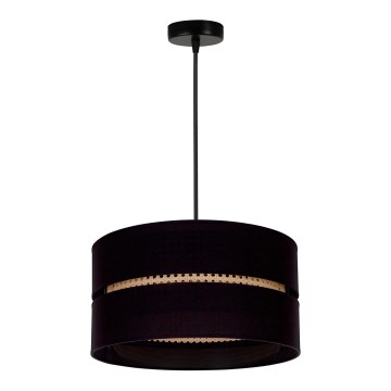 Duolla - Pendel DUO 1xE27/15W/230V diameter 40 cm sort/Rattan