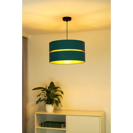 Duolla - Pendel DUO 1xE27/15W/230V diameter 40 cm turkis/guldfarvet