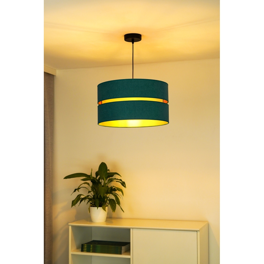 Duolla - Pendel DUO 1xE27/15W/230V diameter 40 cm turkis/guldfarvet