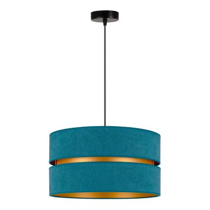 Duolla - Pendel DUO 1xE27/15W/230V diameter 40 cm turkis/guldfarvet