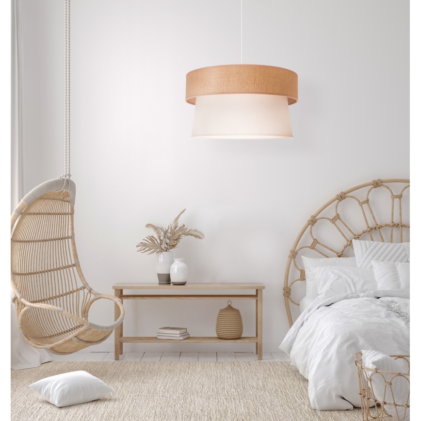 Duolla - Pendel ETNIC 1xE27/40W/230V diameter 45 cm cremefarvet/beige
