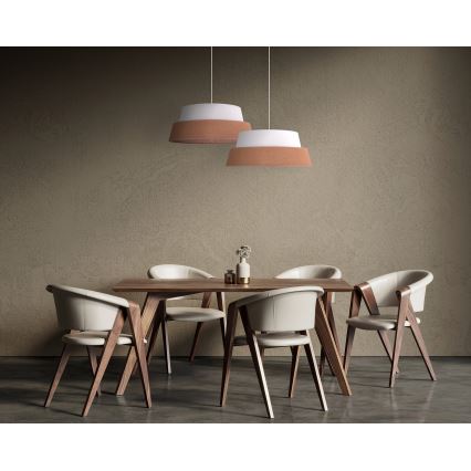 Duolla - Pendel GALAXY 1xE27/15W/230V diameter 50 cm brun/hvid