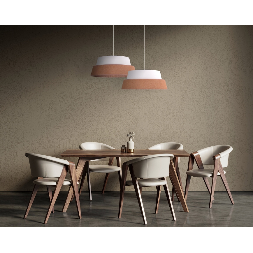 Duolla - Pendel GALAXY 1xE27/15W/230V diameter 50 cm brun/hvid