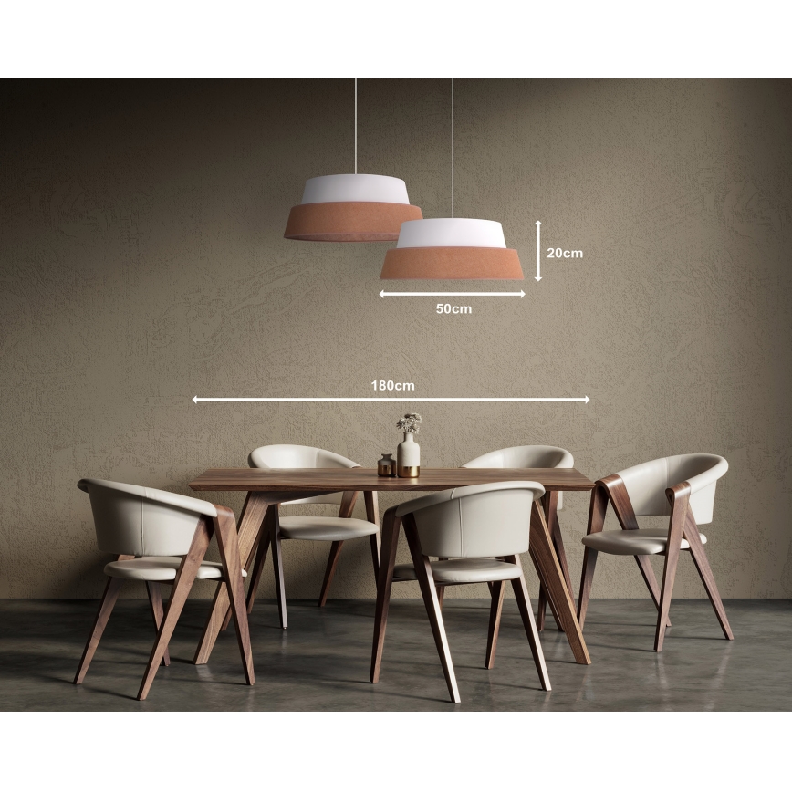 Duolla - Pendel GALAXY 1xE27/15W/230V diameter 50 cm brun/hvid