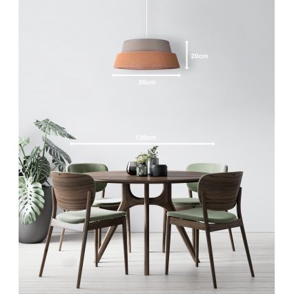 Duolla - Pendel GALAXY 1xE27/40W/230V diameter 50 cm grå/brun