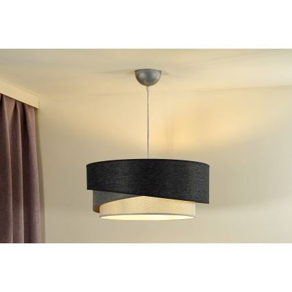 Duolla - Pendel KOBO 1xE27/15W/230V diameter 45 cm antracit/grå/hvid